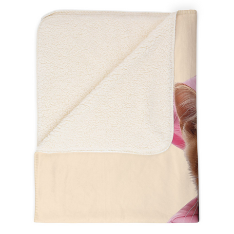 Kitten Nurse Sherpa Blanket 60" X 80"